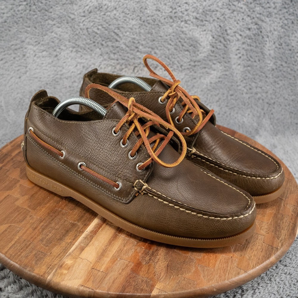 Sperry Authentic Original AO Chukka Boat Shoes Mens Brown Leather Boots SZ 9.5M